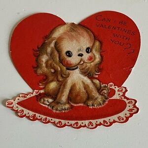 Vintage Valentine Puppy Card 1948
